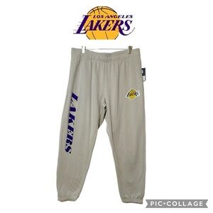 NBA Los Angeles Lakers men relaxed fit fleece joggers sweatpants XL NWT